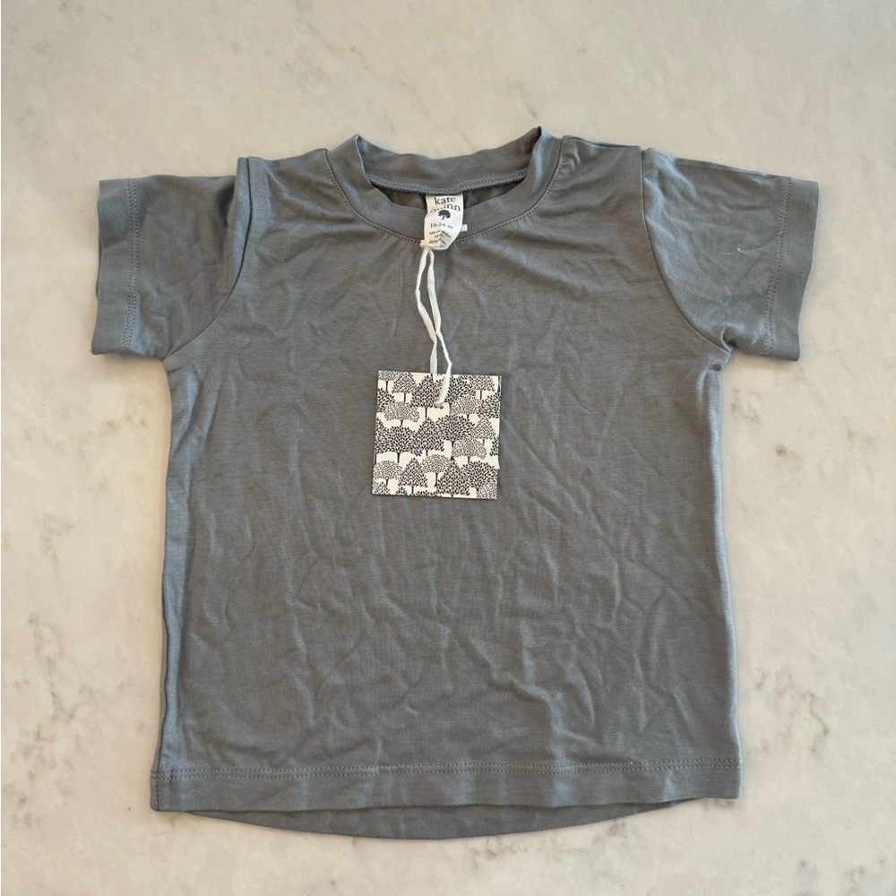 NWT Kate Quinn Grey Short Sleeve Bamboo Top